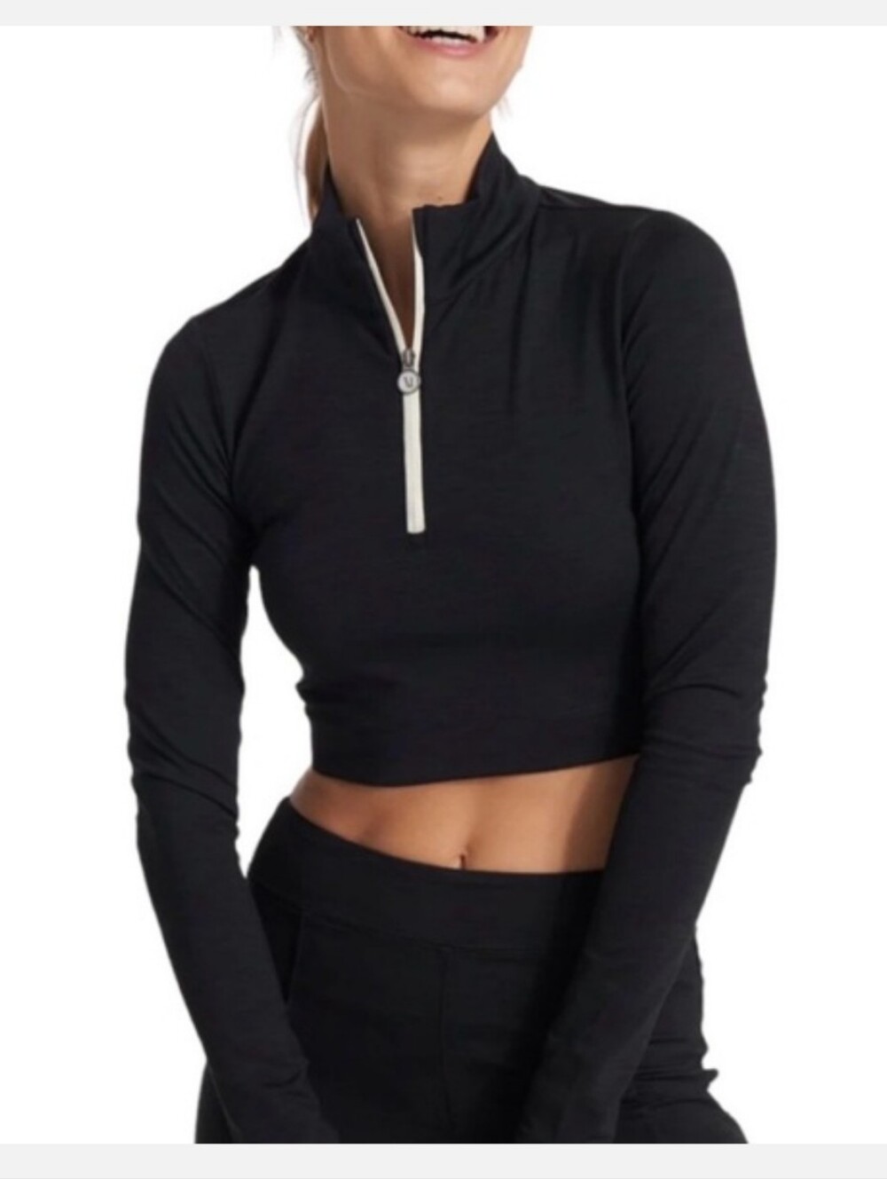 Vuori Lux Rib Half Zip Black Size XL NWT